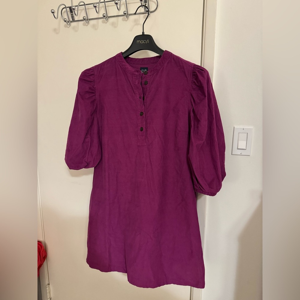 GAP Puff Sleeve Corduroy Mini Dress
